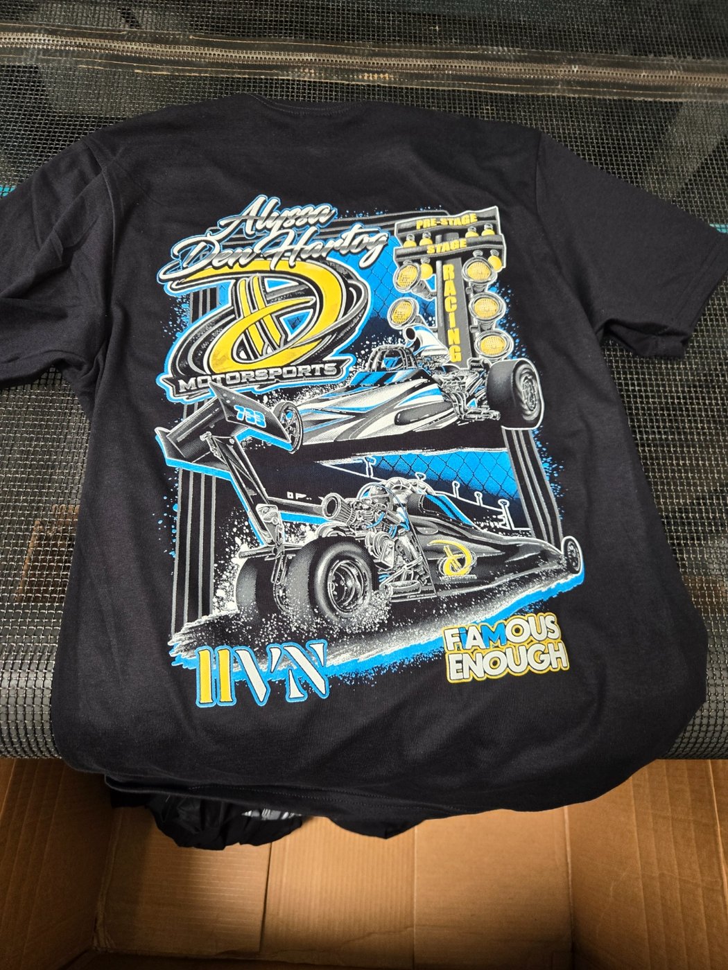 Alyssa Den Hartog Motorsports custom screen printed t-shirt