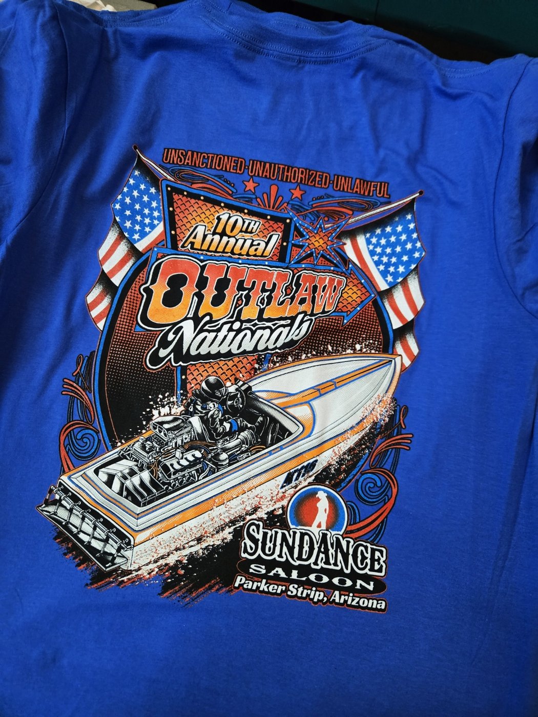 10th Annual Outlaw Nationals Sundance Saloon event shirt — Russell's Print Shop