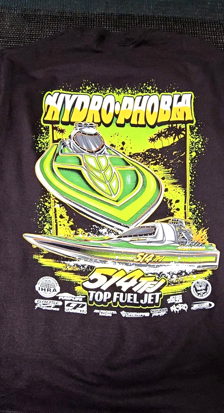 Hydro-Phobia 514 Top Fuel Jet custom screen printed shirt — Russell's Print Shop Las Vegas