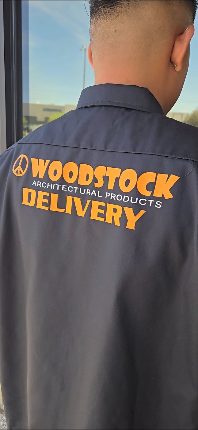 Custom Woodstock Delivery Work Shirt β Russell's Print Shop Las Vegas